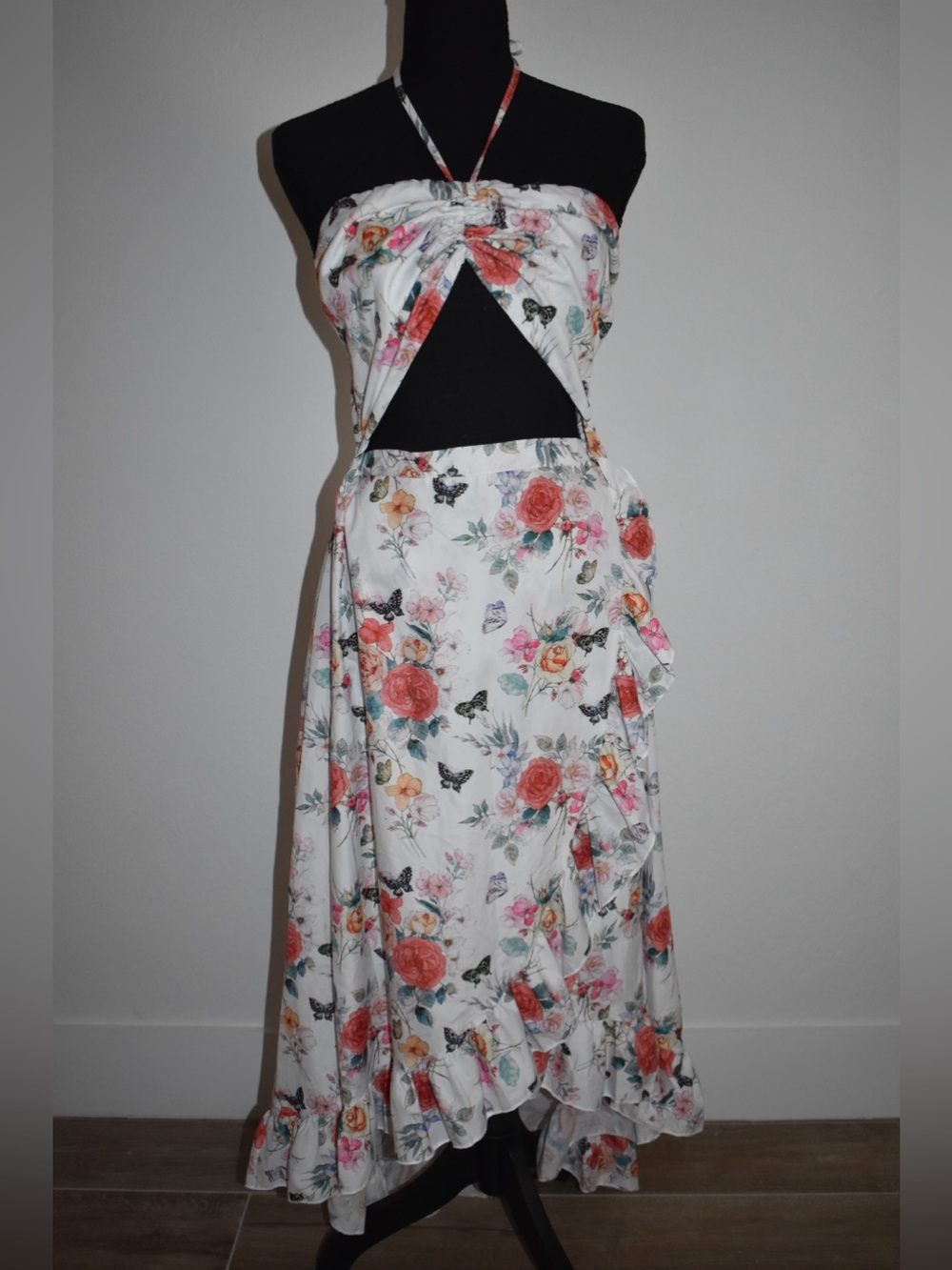 CBR Botanical Butterfly Cutout High-Low Dress NWT Size XL